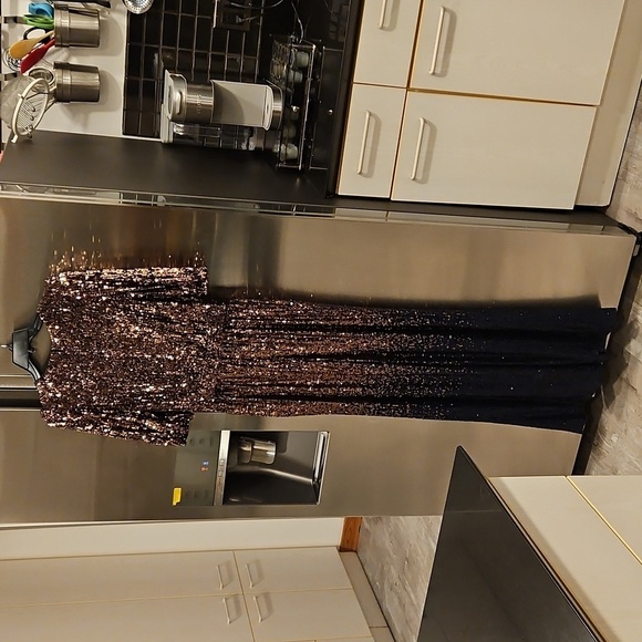 💕TRINA TURK💕 Asandra Jumpsuit Supernova Sequin Moonstone Midnight Ombre 2 NWT - Picture 11 of 16